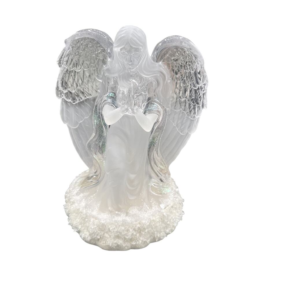 vintage Kirkland's acrylic Christmas angel figurine, LED Lighting